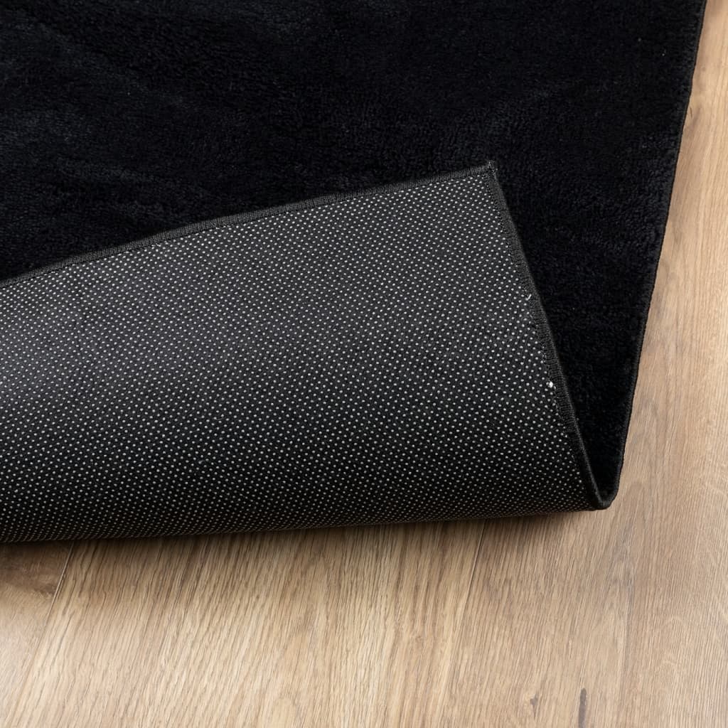 vidaXL Covor „OVIEDO”, fire scurte, negru, 80x150 cm vidaXL Covor „OVIEDO”, fire scurte, negru, 80x150 cm