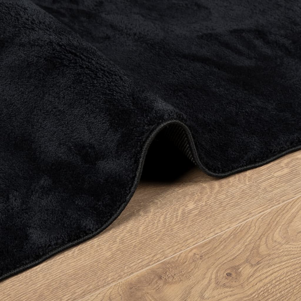 vidaXL Covor „OVIEDO”, fire scurte, negru, 80x150 cm vidaXL Covor „OVIEDO”, fire scurte, negru, 80x150 cm