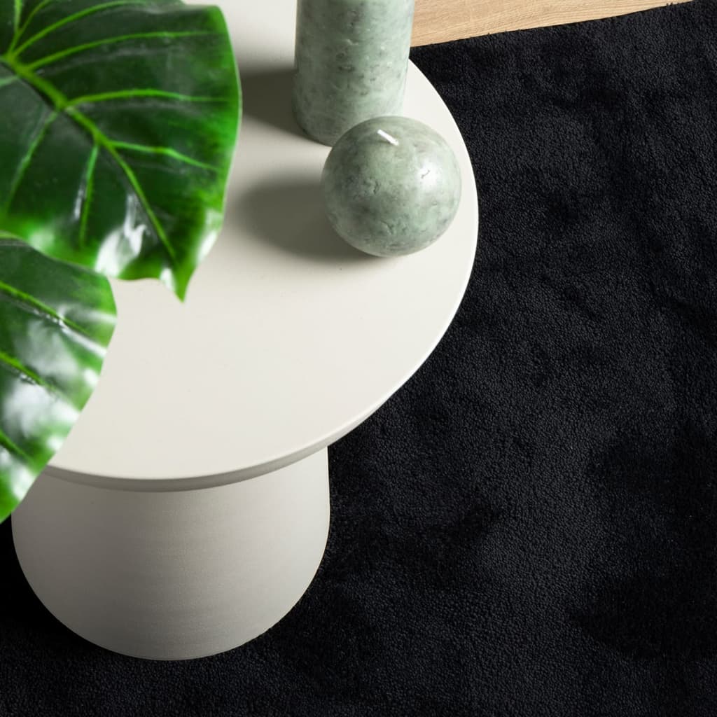 vidaXL Covor „OVIEDO”, fire scurte, negru, 120x120 cm