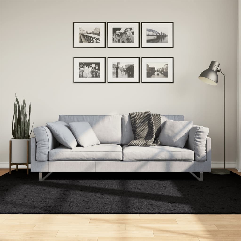 vidaXL Covor „OVIEDO”, fire scurte, negru, 160x230 cm vidaXL Covor „OVIEDO”, fire scurte, negru, 160x230 cm