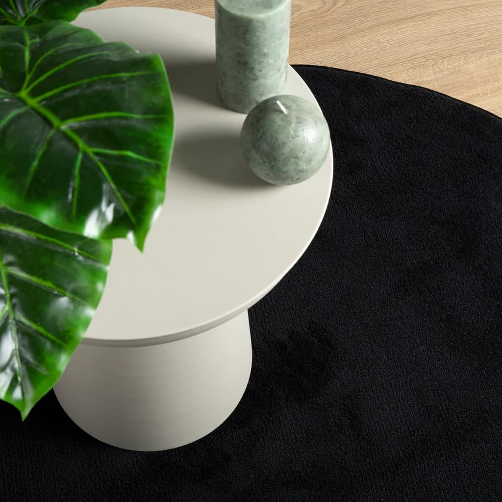 vidaXL Covor „OVIEDO”, fire scurte, negru, Ø 120 cm