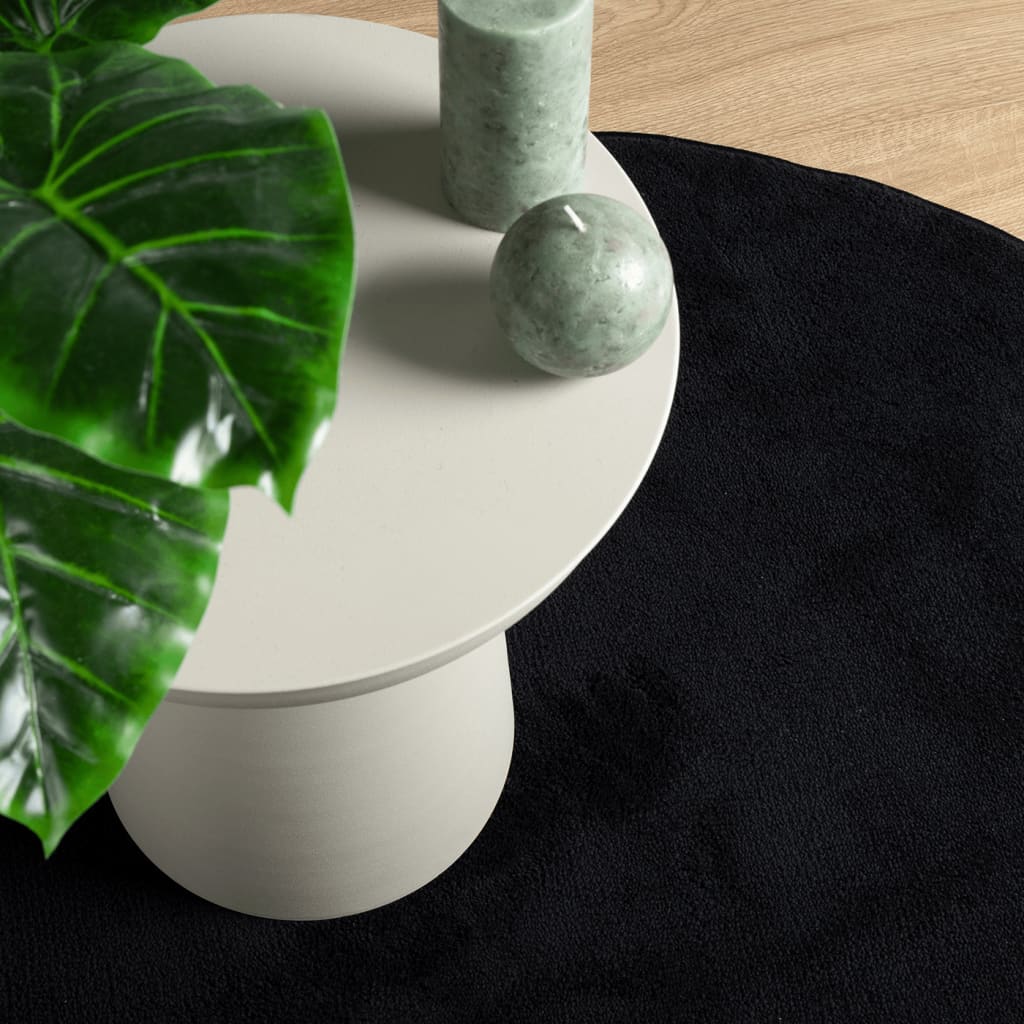 vidaXL Covor „OVIEDO”, fire scurte, negru, Ø 160 cm