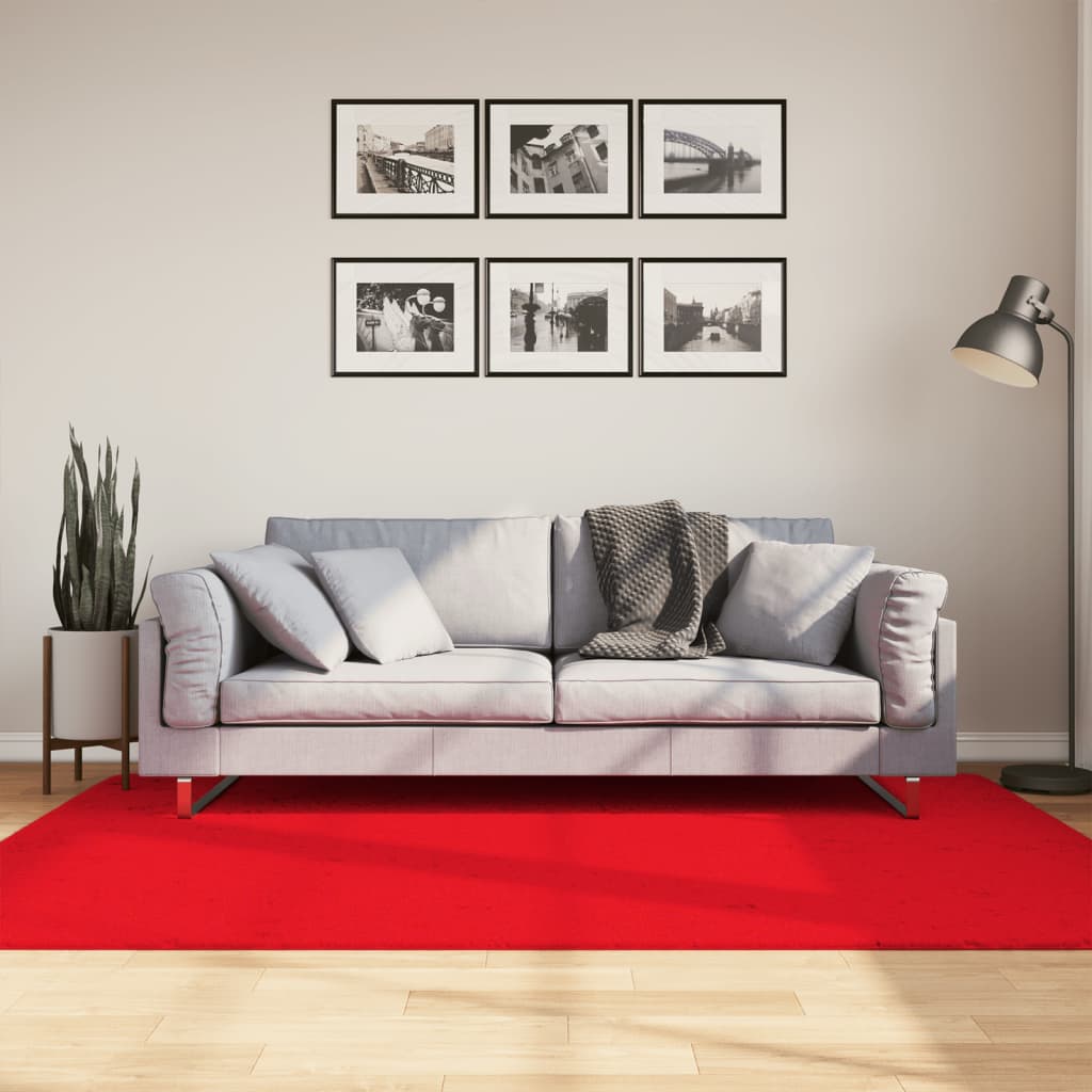 vidaXL Covor „OVIEDO”, fire scurte, roșu, 140x200 cm vidaXL Covor „OVIEDO”, fire scurte, roșu, 140x200 cm