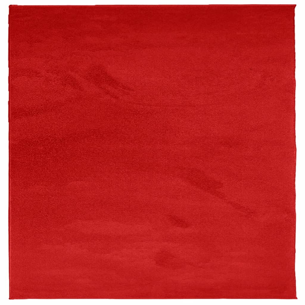 vidaXL Covor „OVIEDO”, fire scurte, roșu, 160x160 cm