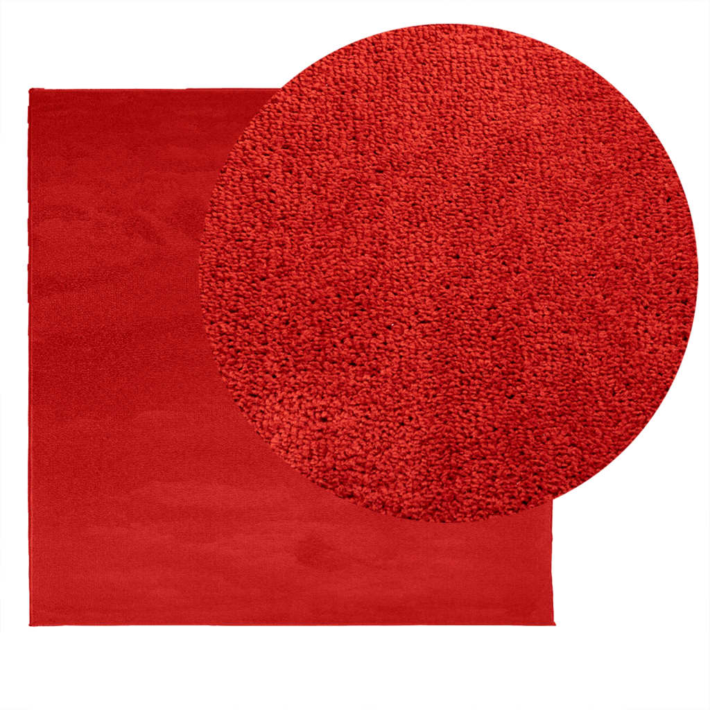 vidaXL Covor „OVIEDO”, fire scurte, roșu, 160x160 cm