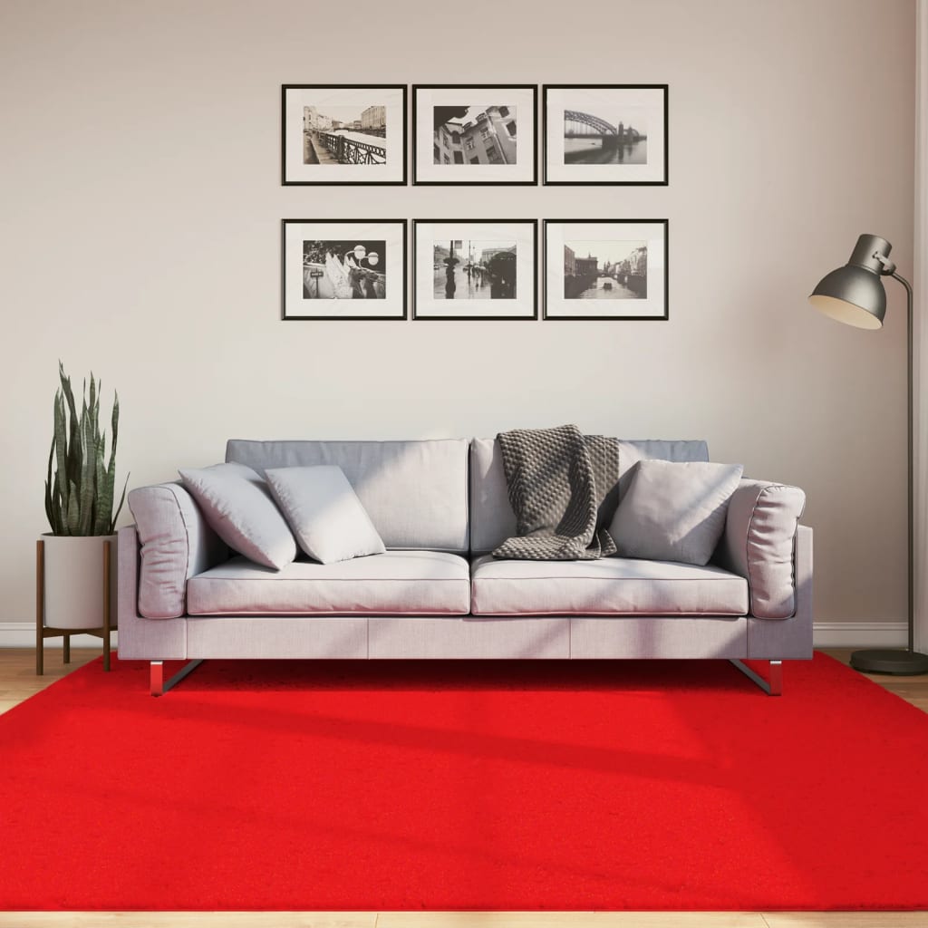 vidaXL Covor „OVIEDO”, fire scurte, roșu, 200x200 cm vidaXL Covor „OVIEDO”, fire scurte, roșu, 200x200 cm