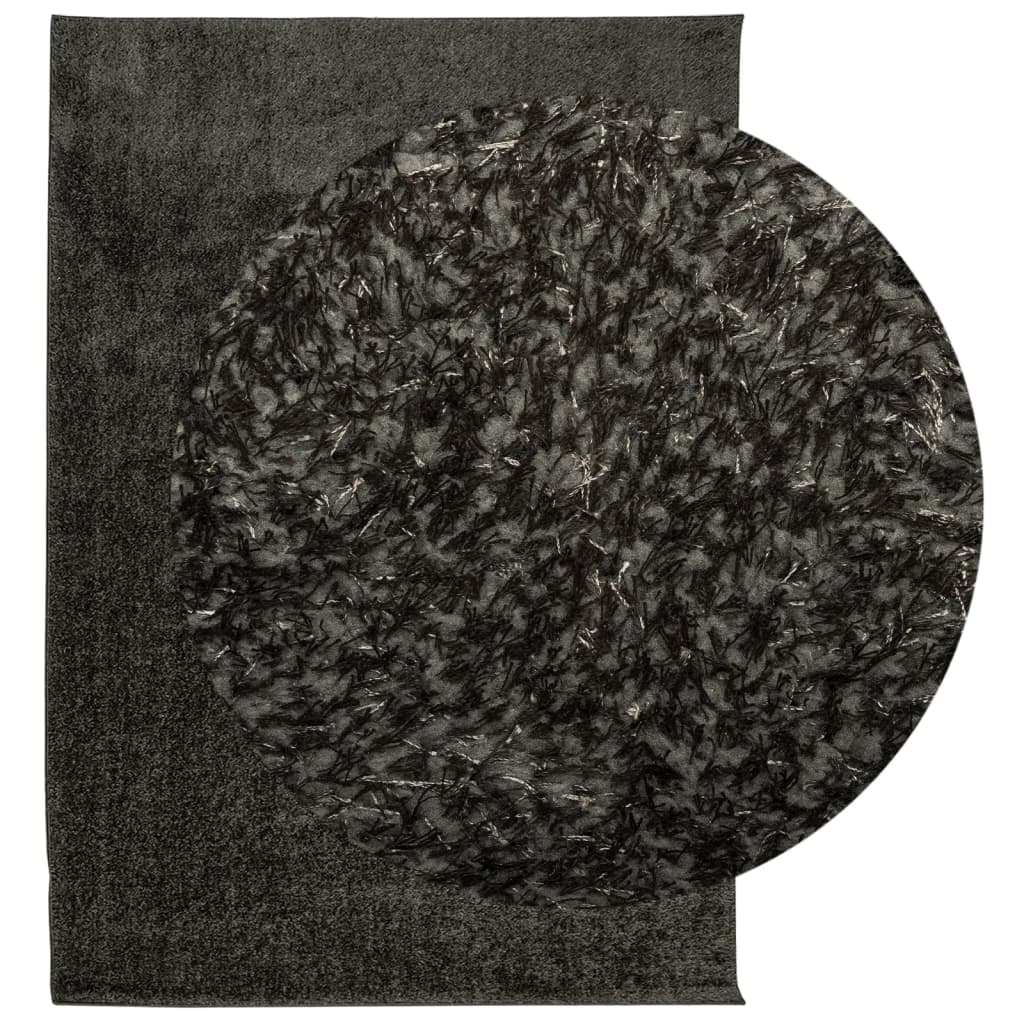 vidaXL Covor ISTAN, cu fire înalte, aspect lucios, antracit, 120x170cm vidaXL Covor ISTAN, cu fire înalte, aspect lucios, antracit, 120x170cm