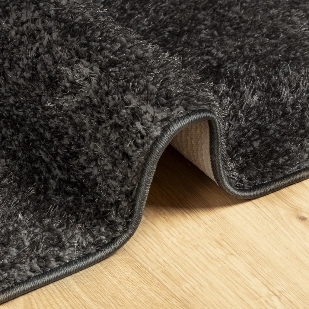vidaXL Covor ISTAN, cu fire înalte, aspect lucios, antracit, 120x170cm vidaXL Covor ISTAN, cu fire înalte, aspect lucios, antracit, 120x170cm