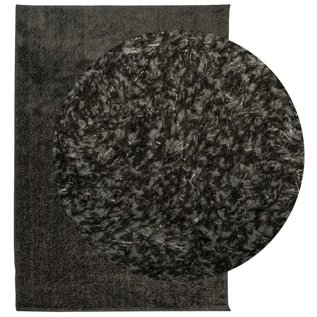 vidaXL Covor ISTAN, cu fire înalte, aspect lucios, antracit, 140x200cm vidaXL Covor ISTAN, cu fire înalte, aspect lucios, antracit, 140x200cm