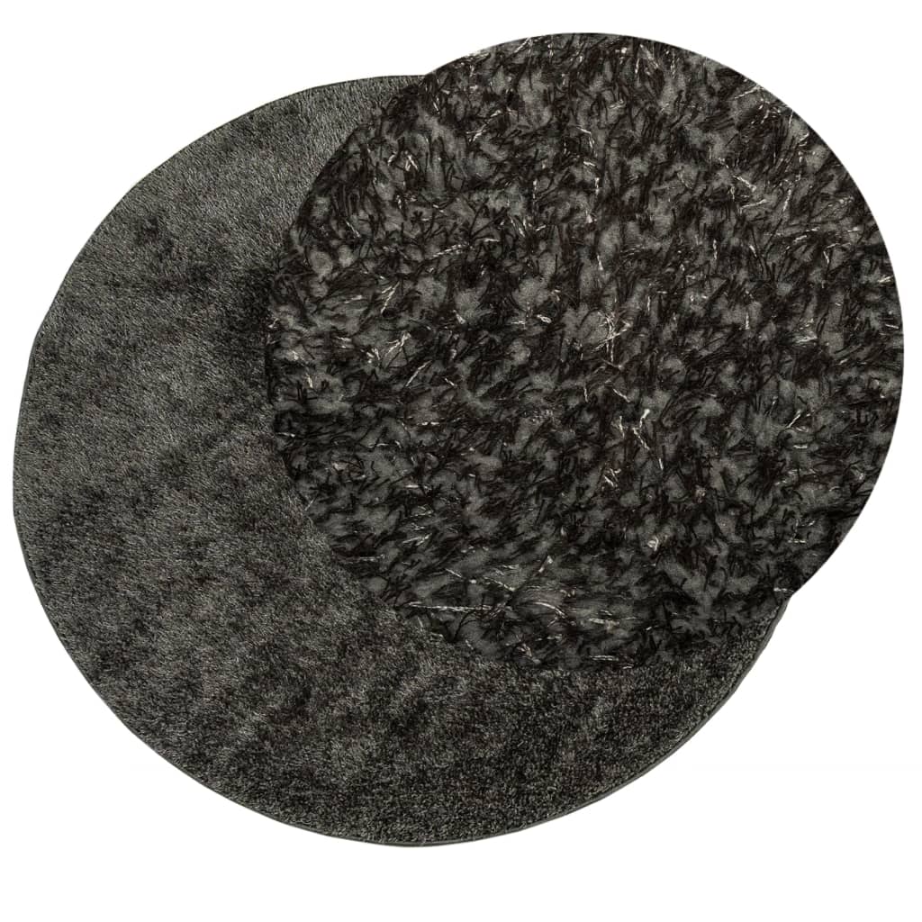vidaXL Covor ISTAN, cu fire înalte, aspect lucios, antracit, Ø 160 cm