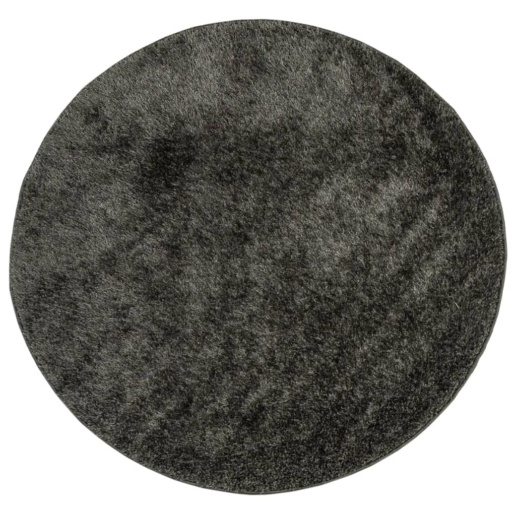 vidaXL Covor ISTAN, cu fire înalte, aspect lucios, antracit, Ø 200 cm vidaXL Covor ISTAN, cu fire înalte, aspect lucios, antracit, Ø 200 cm