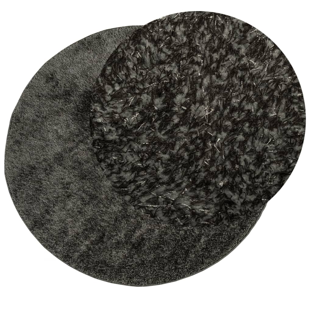 vidaXL Covor ISTAN, cu fire înalte, aspect lucios, antracit, Ø 200 cm vidaXL Covor ISTAN, cu fire înalte, aspect lucios, antracit, Ø 200 cm