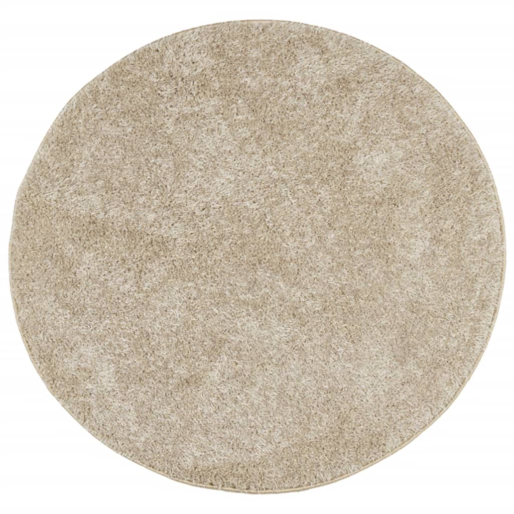 vidaXL Covor ISTAN, cu fire înalte, aspect lucios, bej, Ø 160 cm vidaXL Covor ISTAN, cu fire înalte, aspect lucios, bej, Ø 160 cm