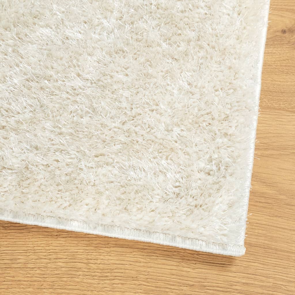 vidaXL Covor ISTAN, cu fire înalte, aspect lucios, crem, 80x150 cm