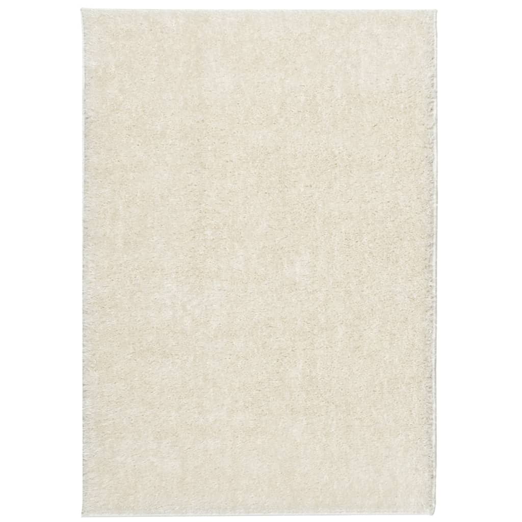 vidaXL Covor ISTAN, cu fire înalte, aspect lucios, crem, 120x170 cm