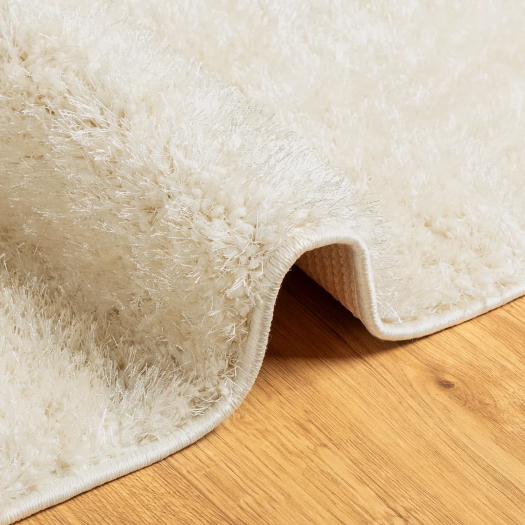 vidaXL Covor ISTAN, cu fire înalte, aspect lucios, crem, 160x230 cm