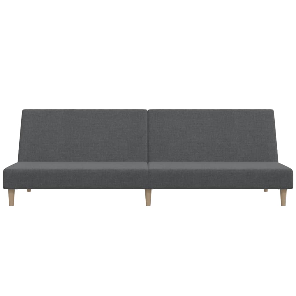 vidaXL Canapea extensibilă cu 2 locuri, gri deschis, țesătură