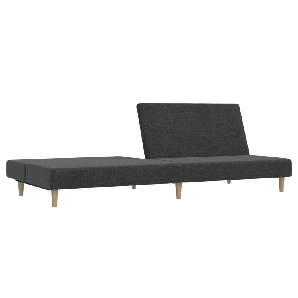 vidaXL Canapea extensibilă cu 2 locuri, gri închis, textil