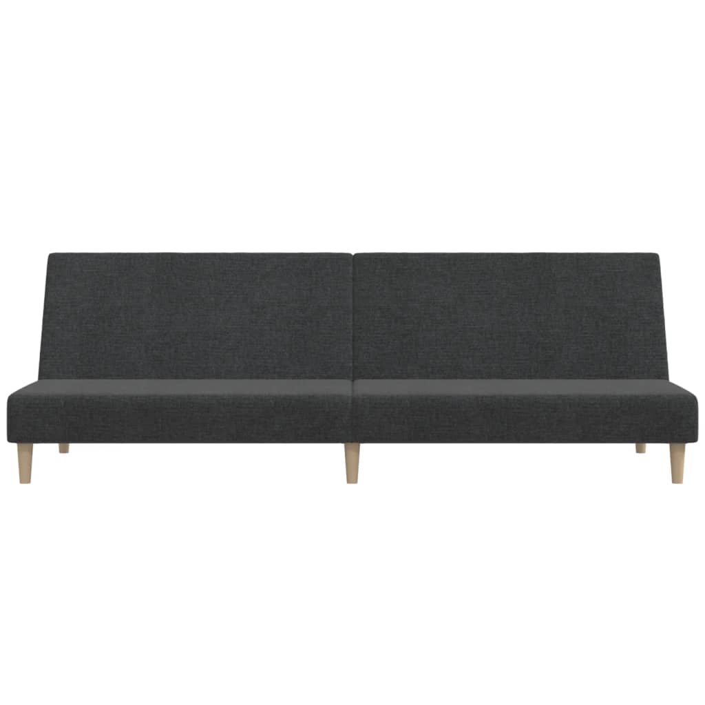 vidaXL Canapea extensibilă cu 2 locuri, gri închis, textil
