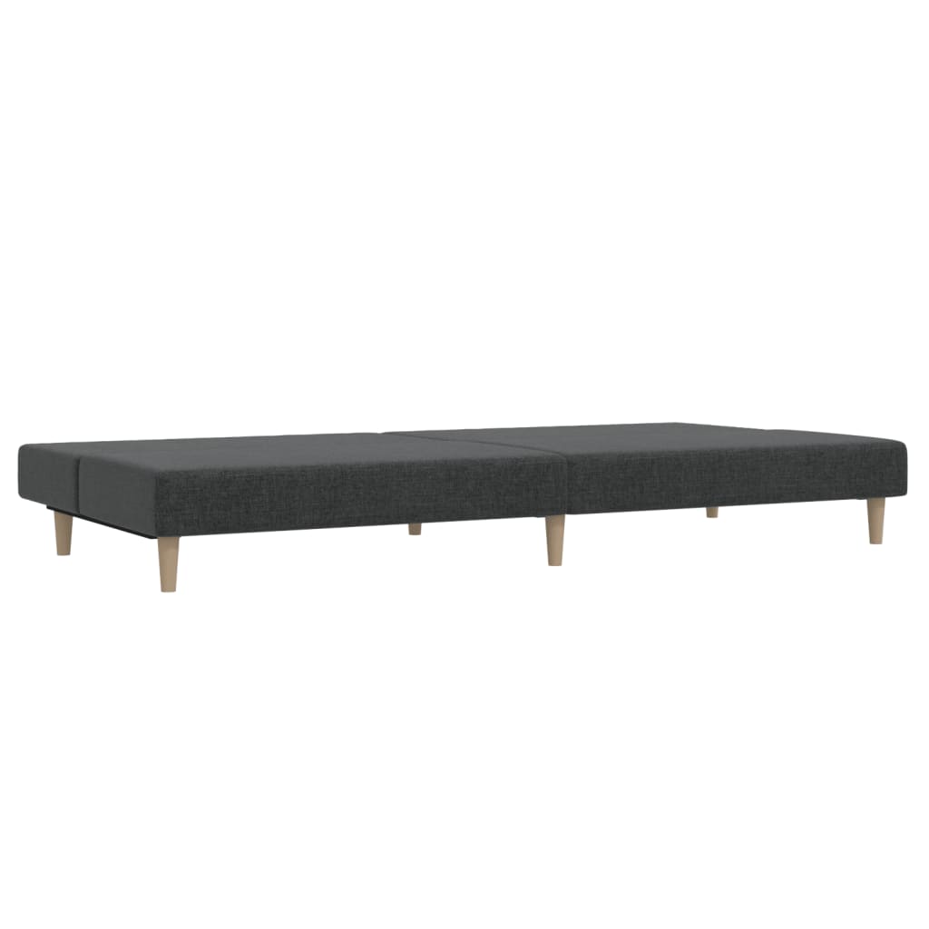 vidaXL Canapea extensibilă cu 2 locuri, gri închis, textil