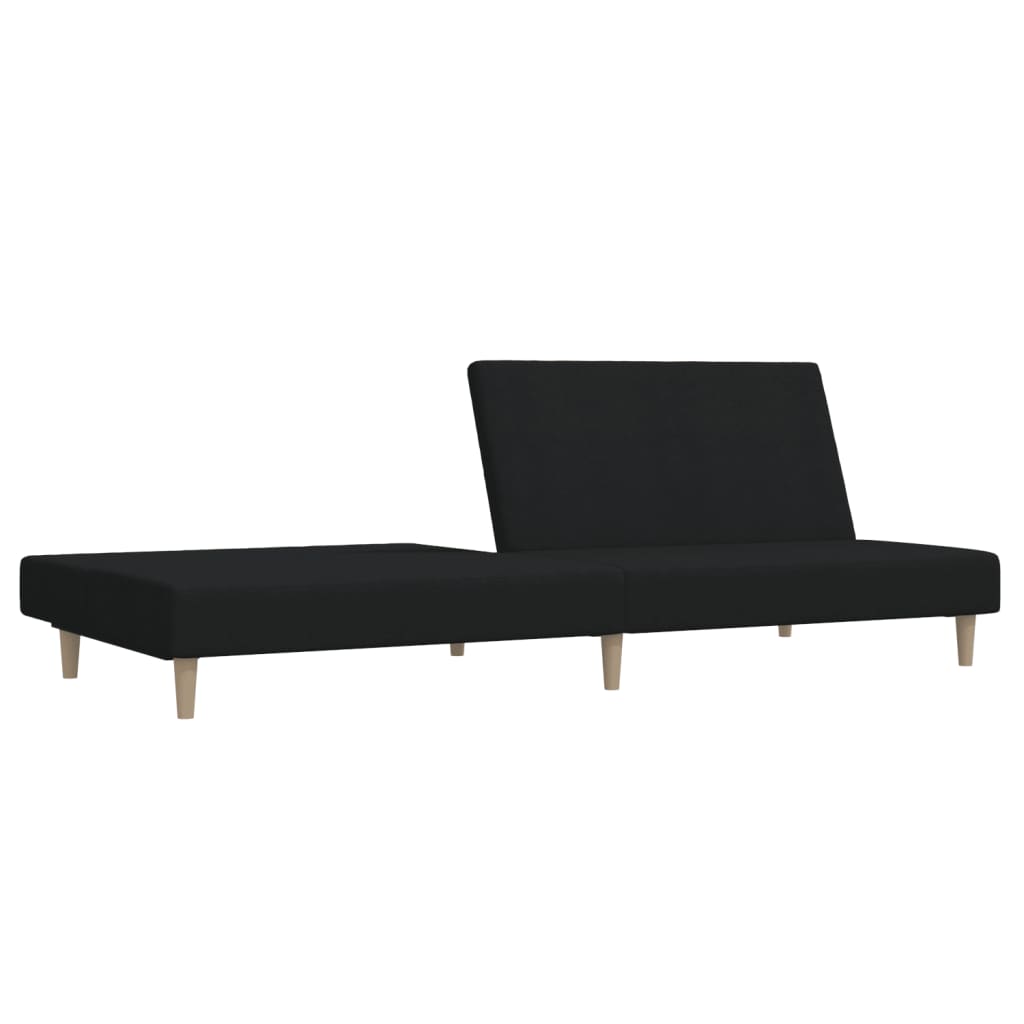 vidaXL Canapea extensibilă cu 2 locuri, negru, material textil vidaXL Canapea extensibilă cu 2 locuri, negru, material textil