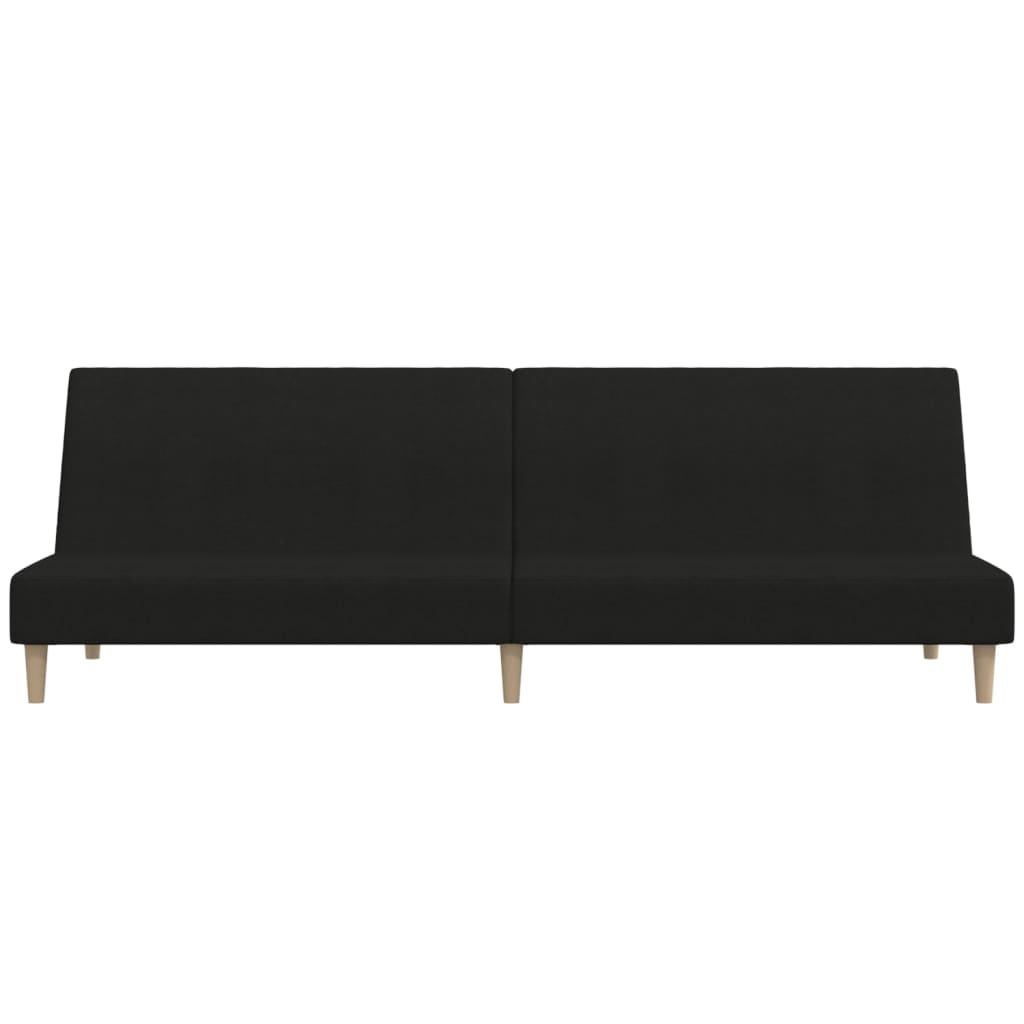 vidaXL Canapea extensibilă cu 2 locuri, negru, material textil vidaXL Canapea extensibilă cu 2 locuri, negru, material textil