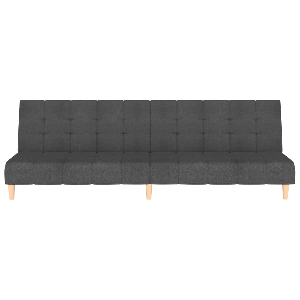 vidaXL Canapea extensibilă cu 2 locuri, gri închis, textil
