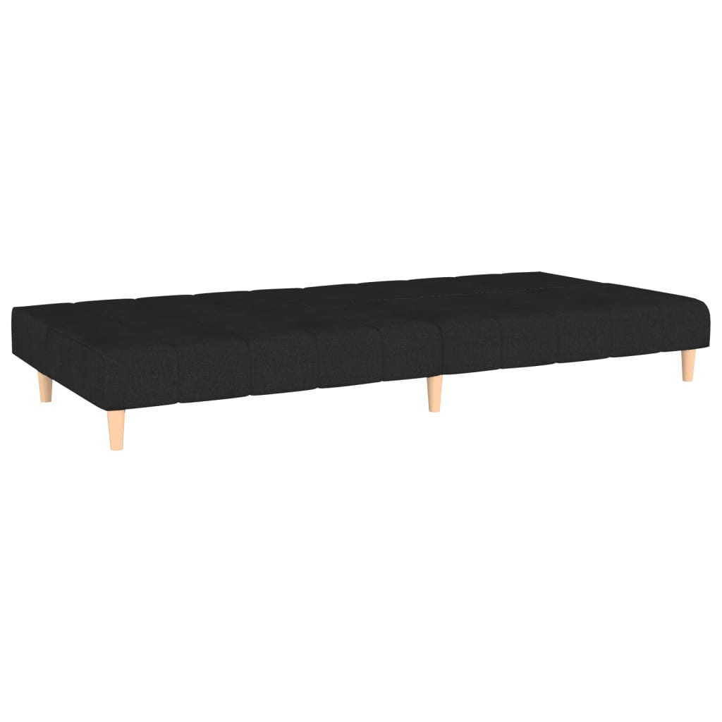 vidaXL Canapea extensibilă cu 2 locuri, negru, material textil