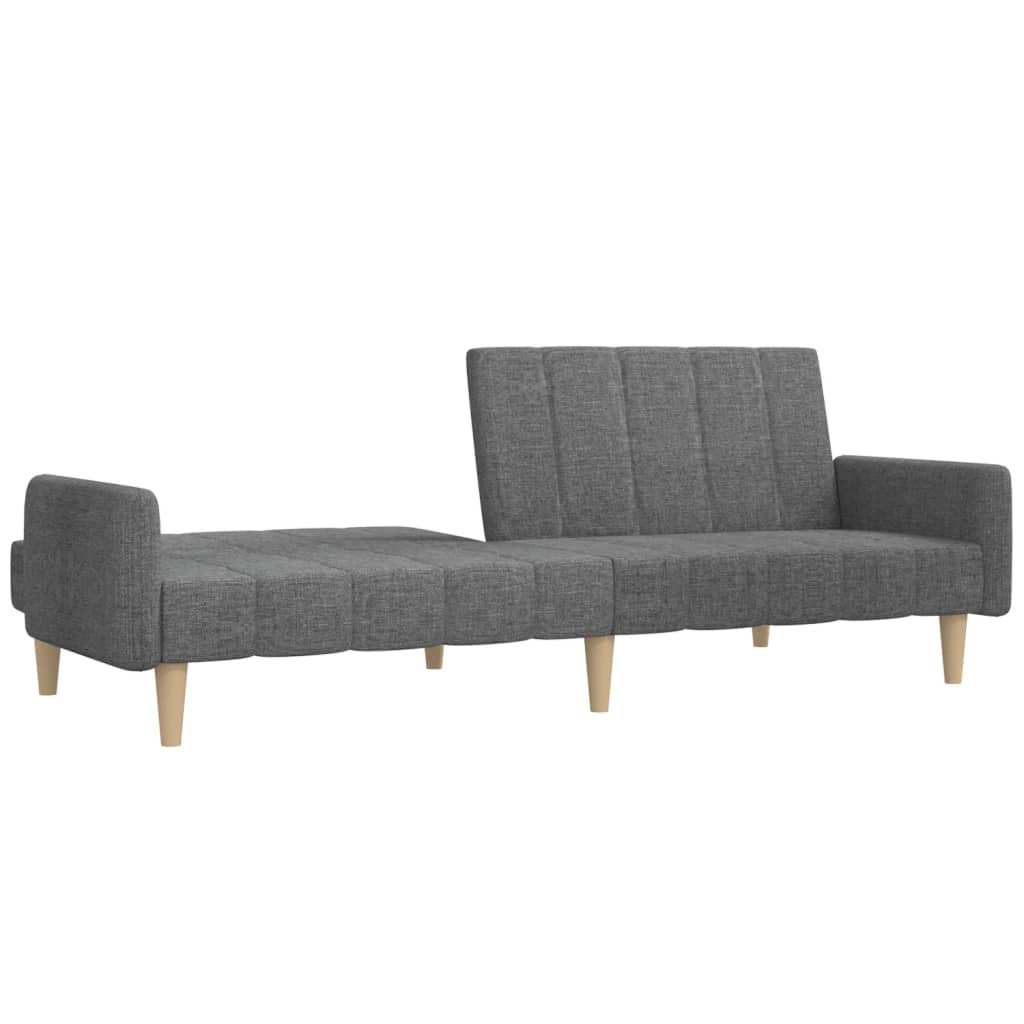 vidaXL Canapea extensibilă cu 2 locuri, gri deschis, țesătură