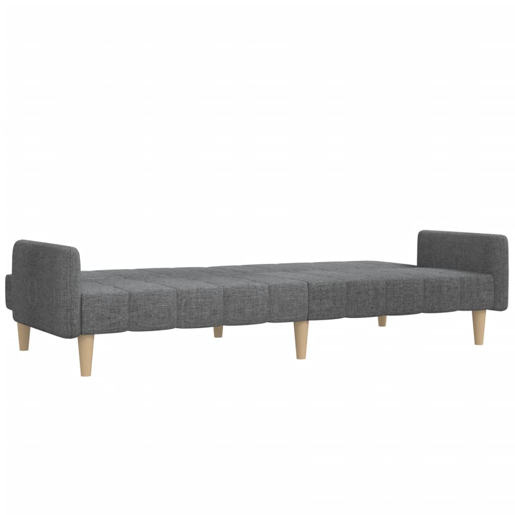 vidaXL Canapea extensibilă cu 2 locuri, gri deschis, țesătură