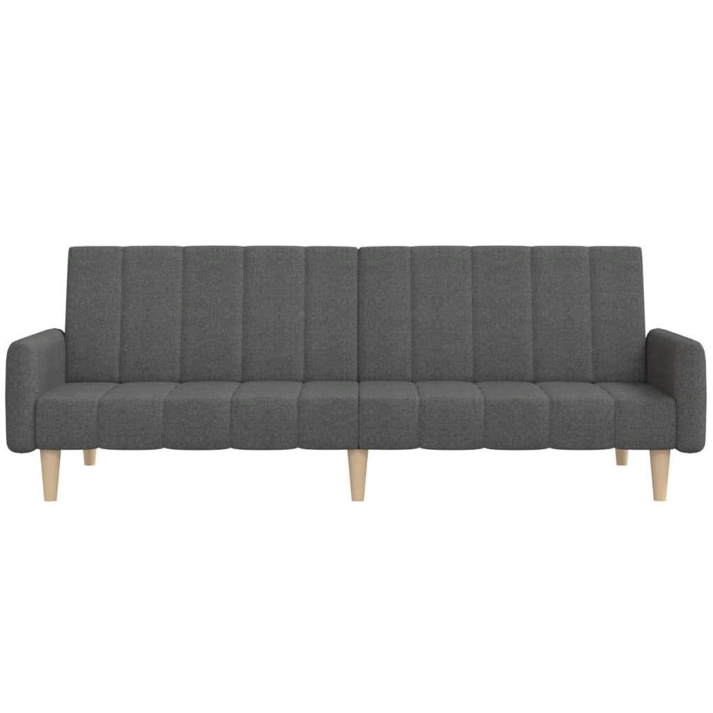 vidaXL Canapea extensibilă cu 2 locuri, gri închis, textil