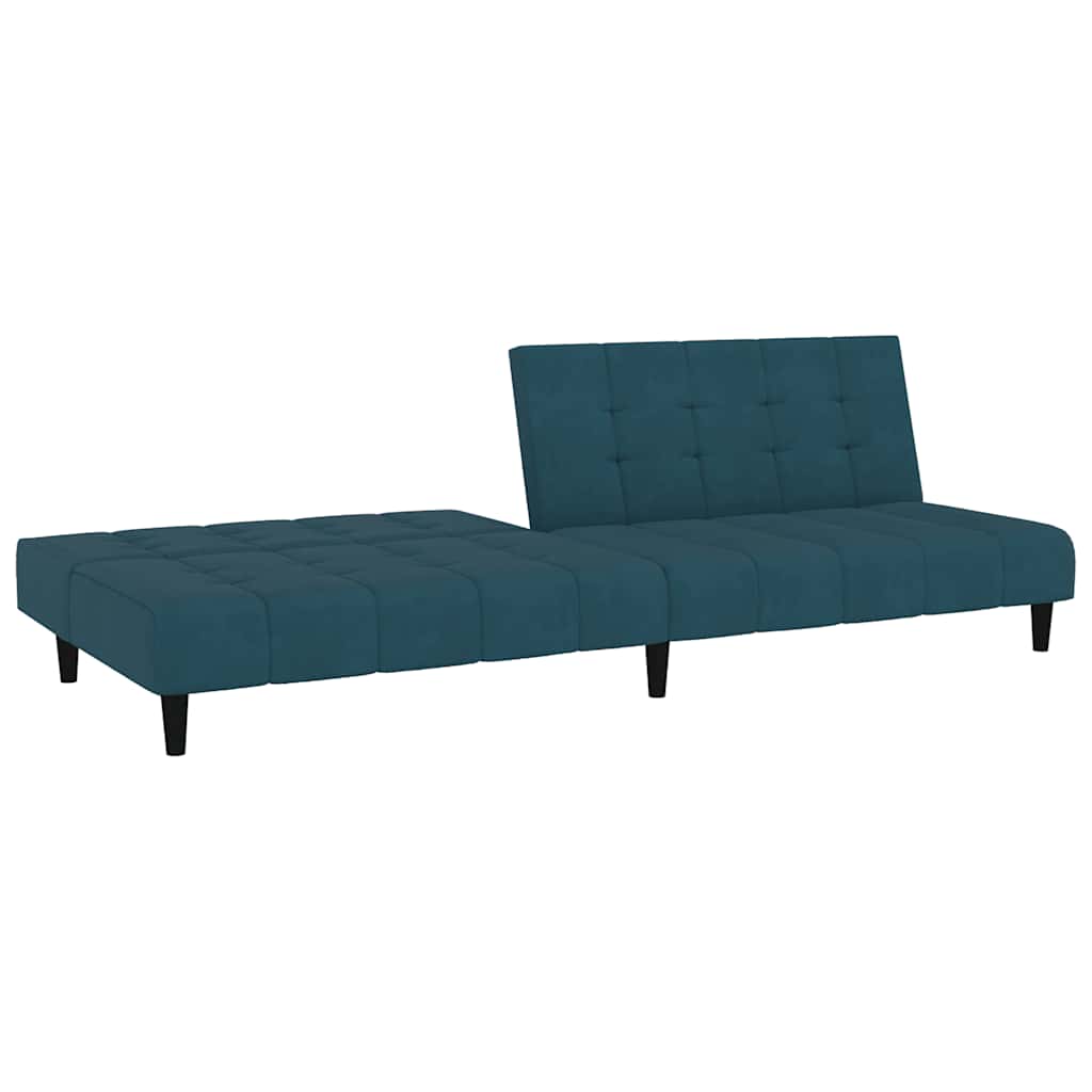 vidaXL Canapea extensibilă cu 2 locuri, albastru, catifea