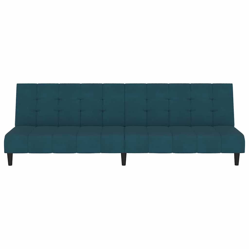 vidaXL Canapea extensibilă cu 2 locuri, albastru, catifea