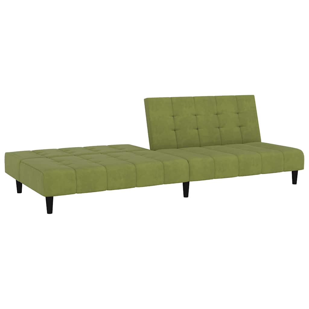 vidaXL Canapea extensibilă cu 2 locuri, verde deschis, catifea