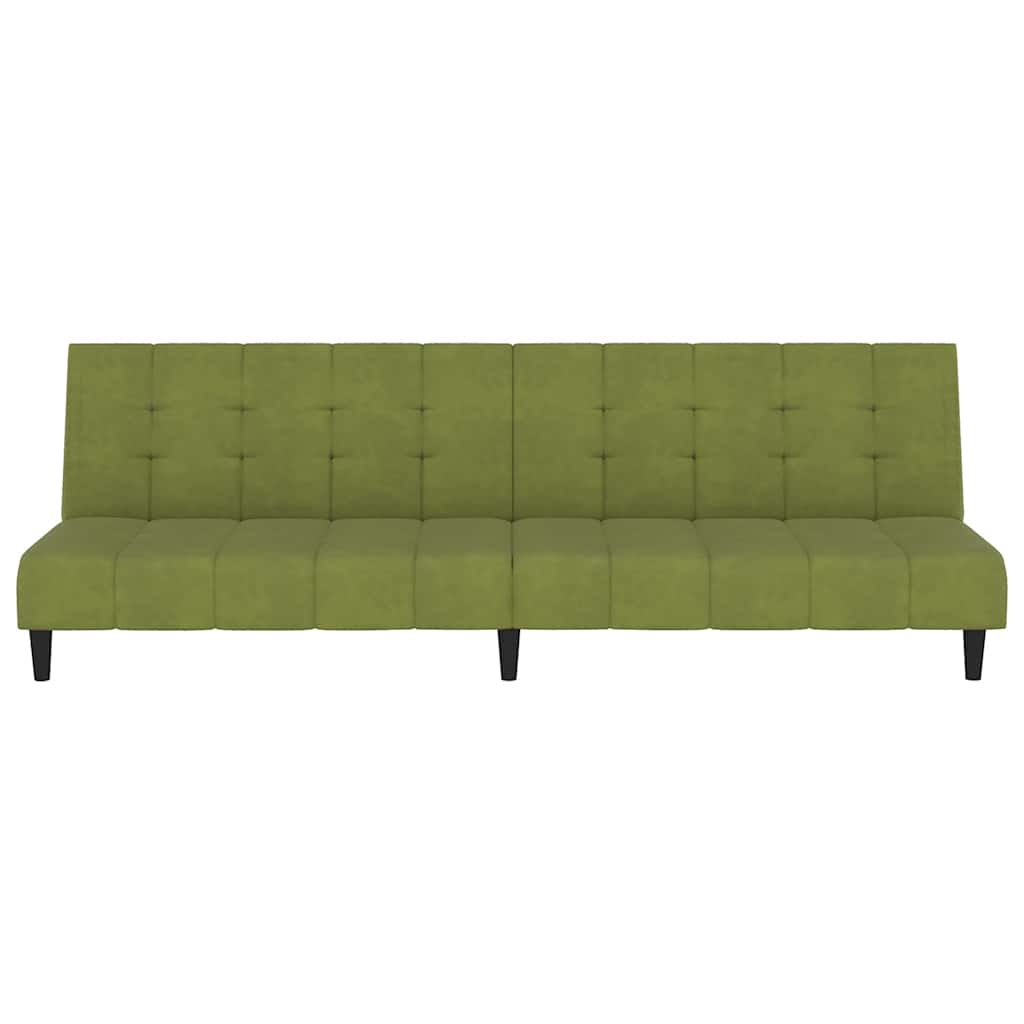 vidaXL Canapea extensibilă cu 2 locuri, verde deschis, catifea