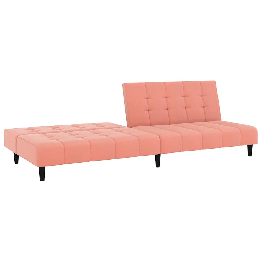 vidaXL Canapea extensibilă cu 2 locuri, roz, catifea