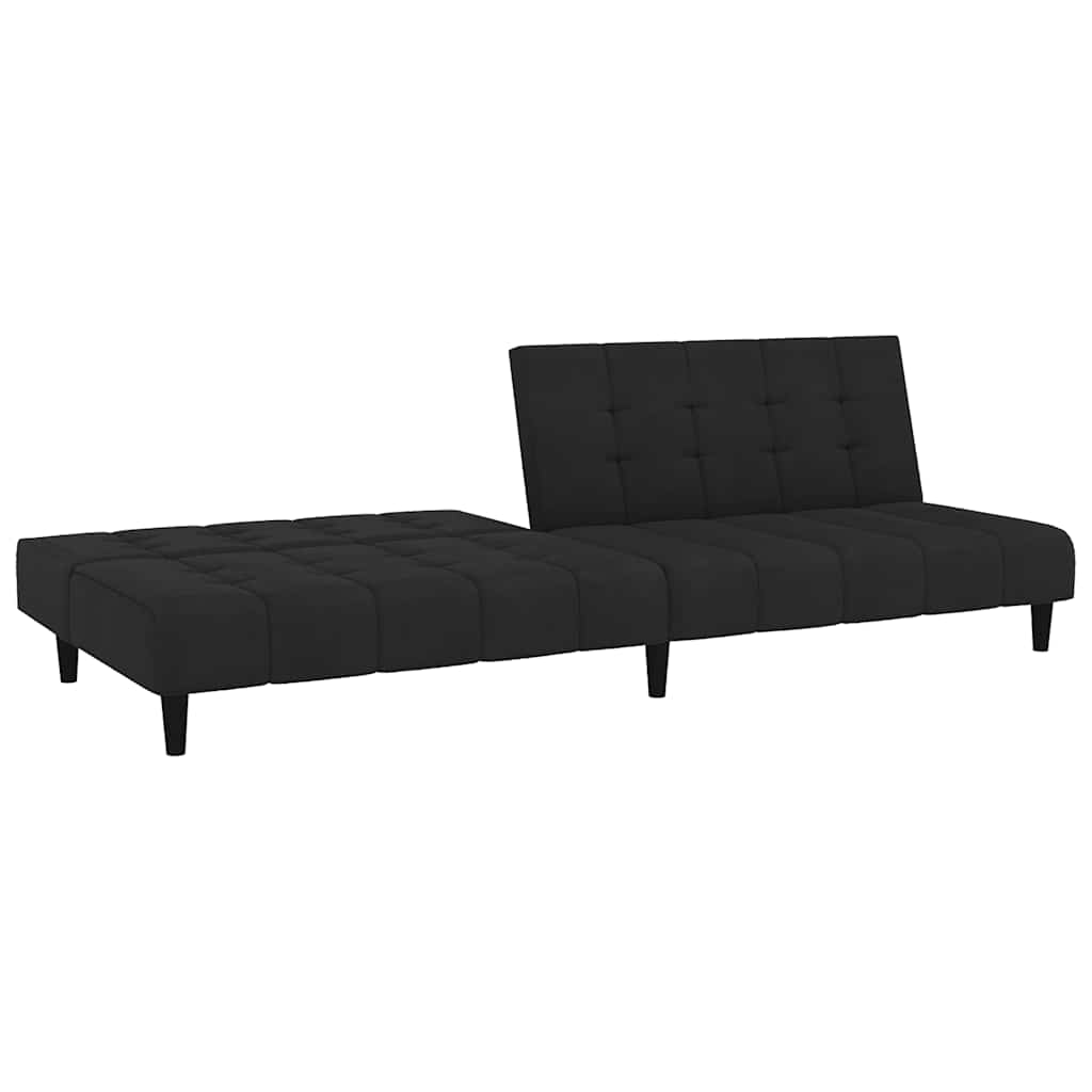 vidaXL Canapea extensibilă cu 2 locuri, negru, catifea