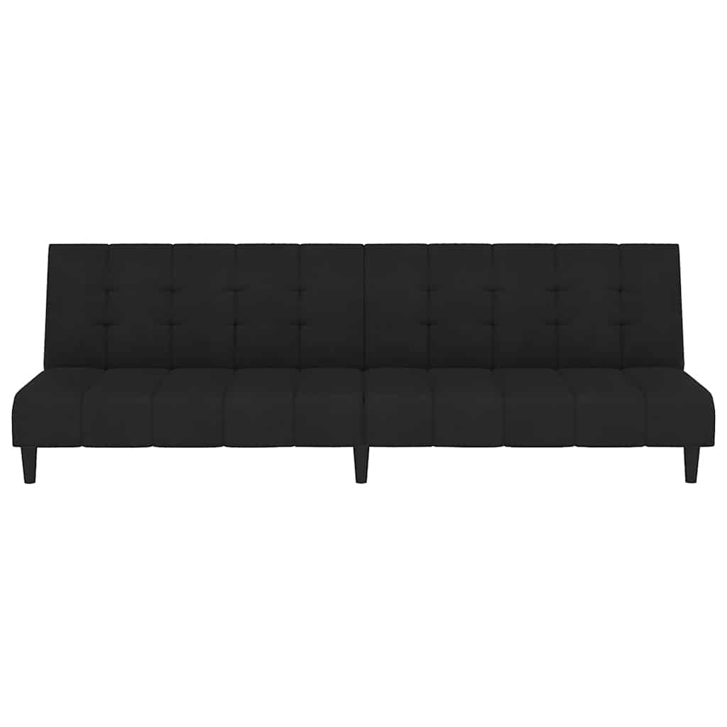 vidaXL Canapea extensibilă cu 2 locuri, negru, catifea