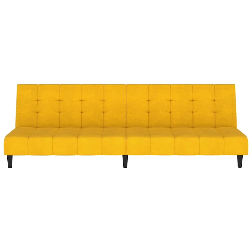 vidaXL Canapea extensibilă cu 2 locuri, galben, catifea