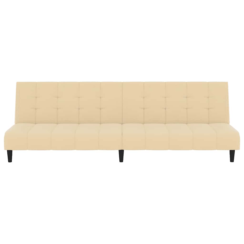 vidaXL Canapea extensibilă cu 2 locuri, crem, catifea vidaXL Canapea extensibilă cu 2 locuri, crem, catifea
