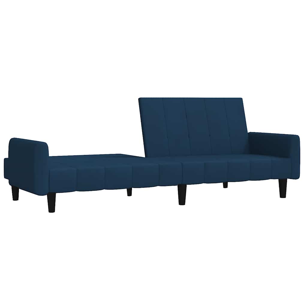 vidaXL Canapea extensibilă cu 2 locuri, albastru, catifea vidaXL Canapea extensibilă cu 2 locuri, albastru, catifea