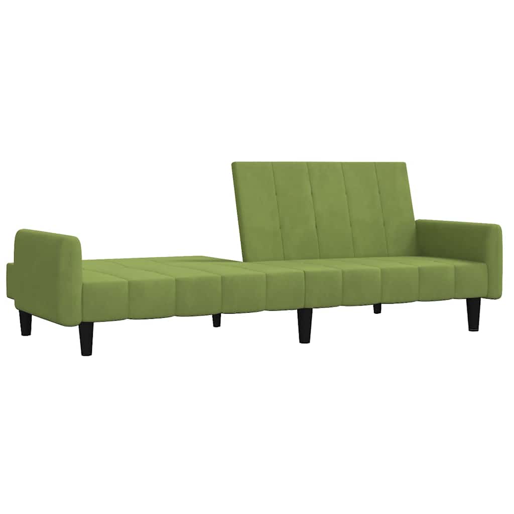 vidaXL Canapea extensibilă cu 2 locuri, verde deschis, catifea