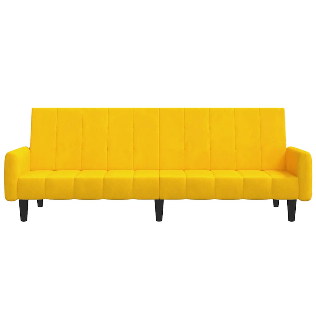 vidaXL Canapea extensibilă cu 2 locuri, galben, catifea