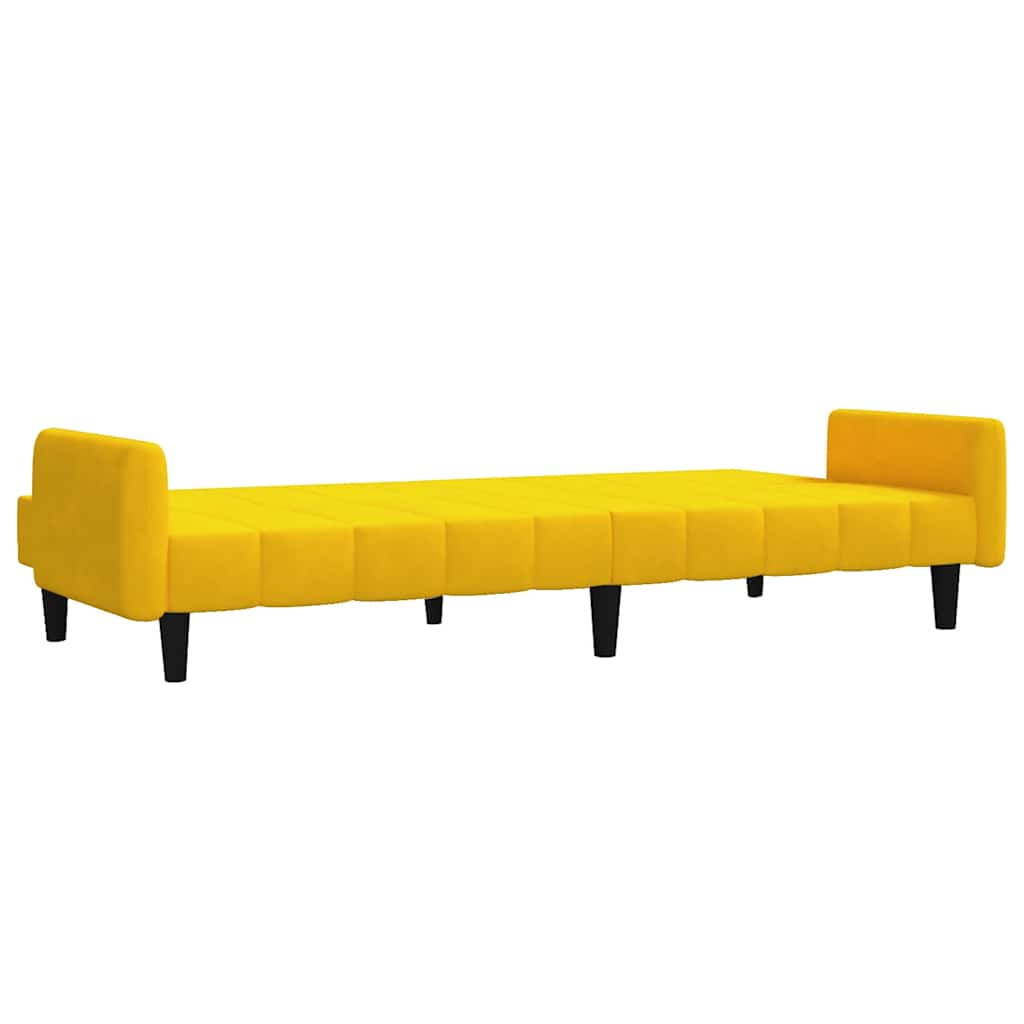 vidaXL Canapea extensibilă cu 2 locuri, galben, catifea