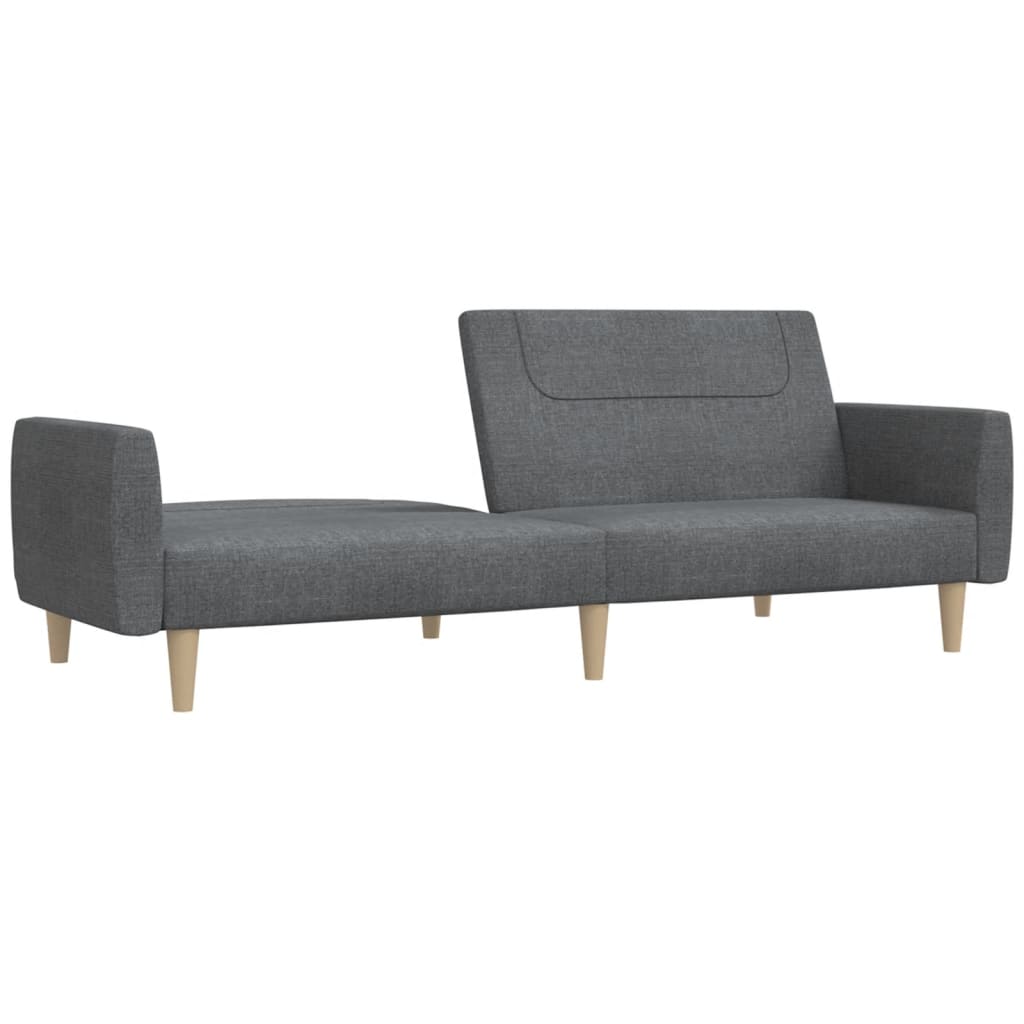 vidaXL Canapea extensibilă cu 2 locuri, gri deschis, țesătură