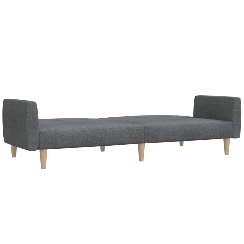vidaXL Canapea extensibilă cu 2 locuri, gri deschis, țesătură