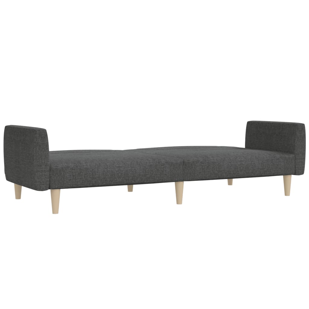 vidaXL Canapea extensibilă cu 2 locuri, gri închis, textil