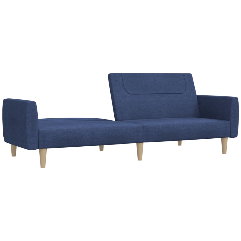 vidaXL Canapea extensibilă cu 2 locuri, albastru, material textil