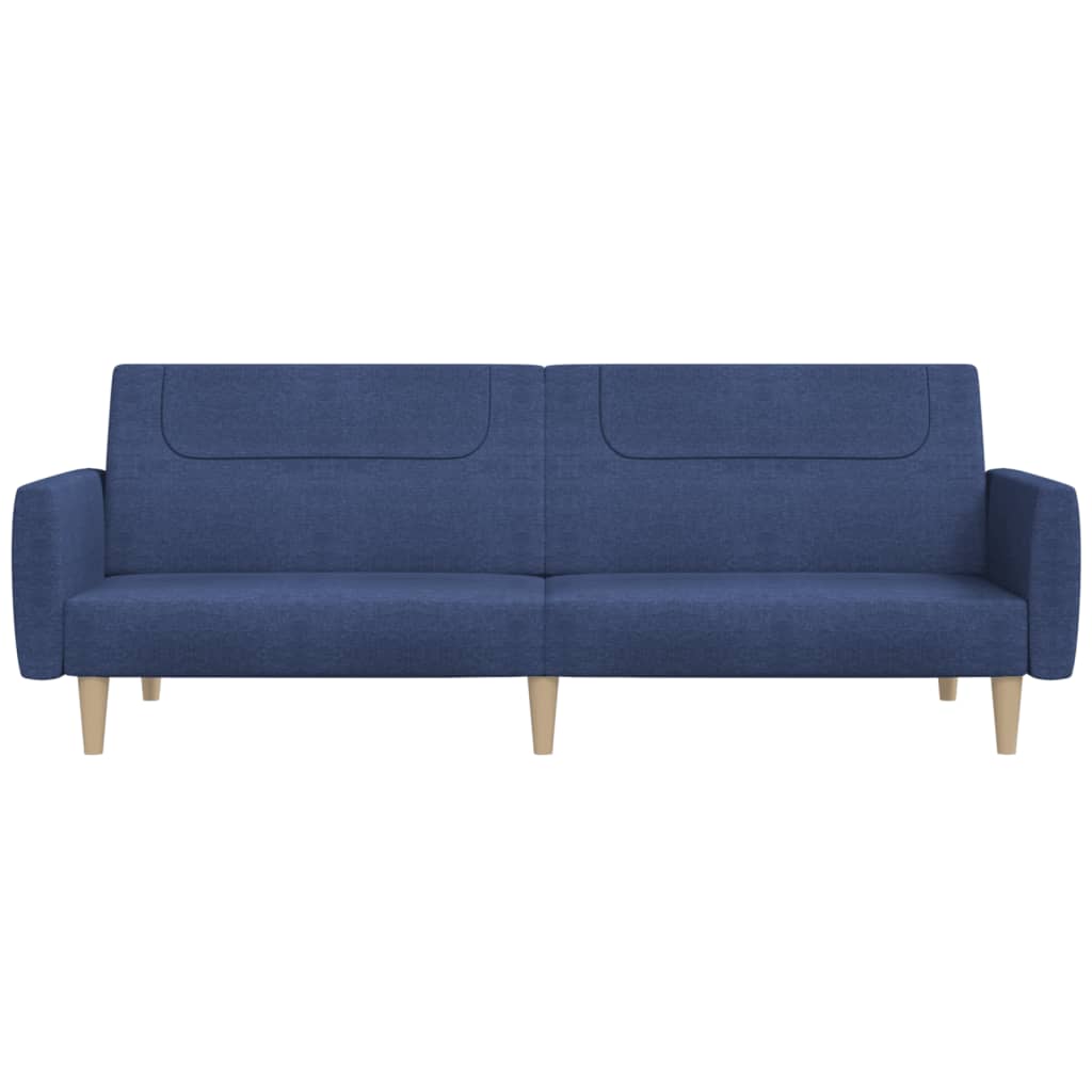 vidaXL Canapea extensibilă cu 2 locuri, albastru, material textil