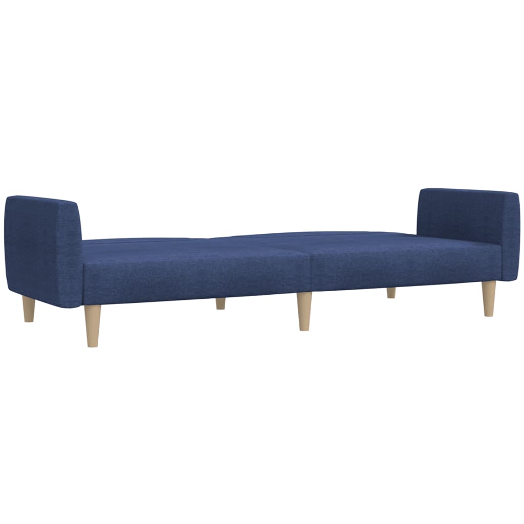 vidaXL Canapea extensibilă cu 2 locuri, albastru, material textil